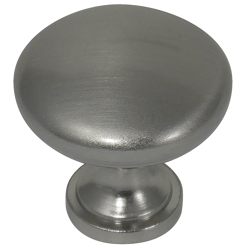 Laurey 54628 Danica Steel Round Mushroom Shaped Cabinet Hardware Knob - 1.38 Inch - 35mm -Brushed Satin Nickel - Image 1